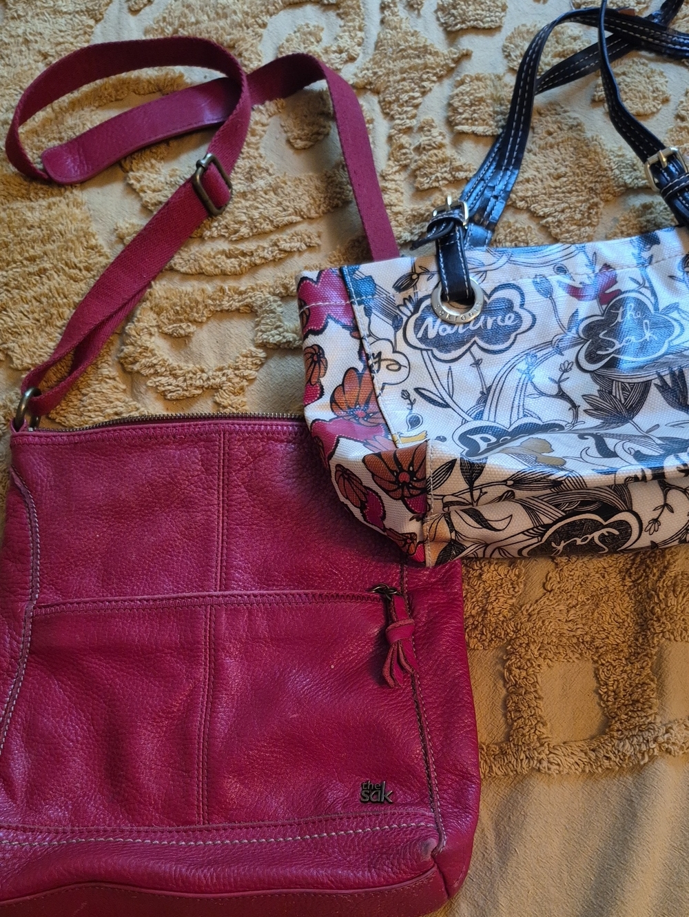 The Sak Magenta Leather Crossbody Bag